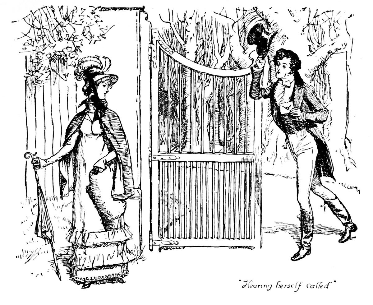 “Hearing herself called.”